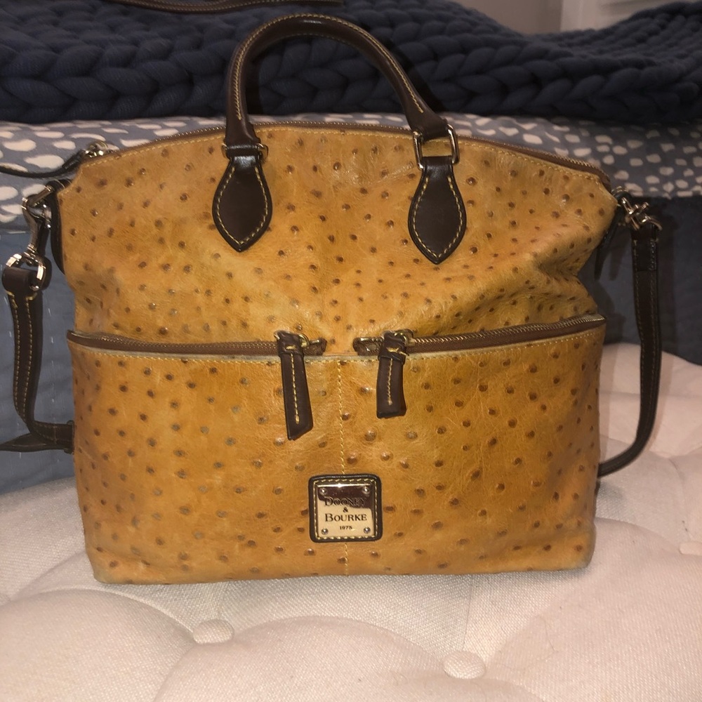 Vintage Dooney and Bourke Ostrich Leather Handbag